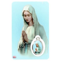 Card with prayer and medal...