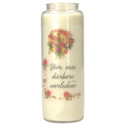 Noveenkaars in glas / wit /...