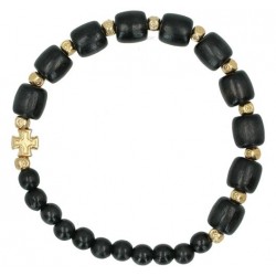 Armband op elastiek Hout zwart