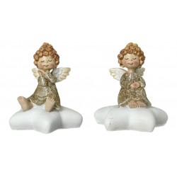 Gouden engel op ster 9 cm