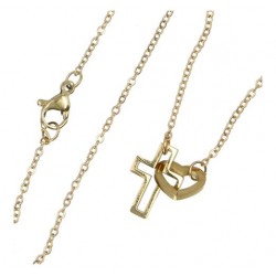 Steel cross pendant with...